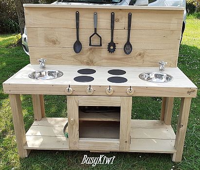 1200mm mud kitchen with oven and tap